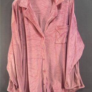Old Navy Pink Button-Down Plush Shirt
